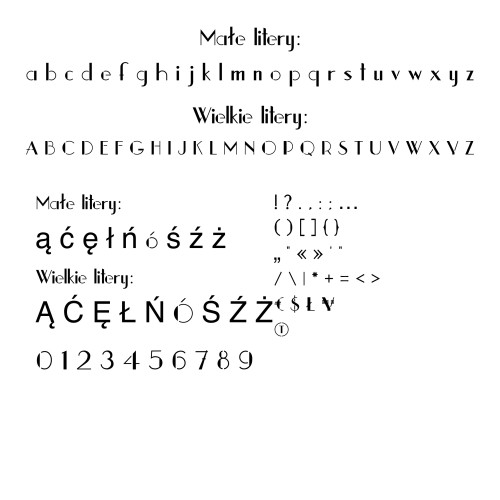 Wszystkie znaki Stencil 1935