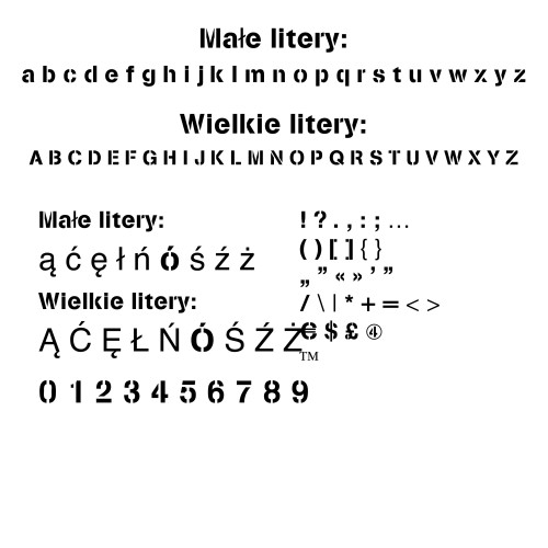 Wszystkie znaki Stencilia