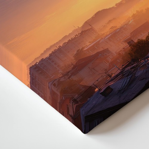 Obraz na płótnie canvas Poranek nad miastem realistyczny