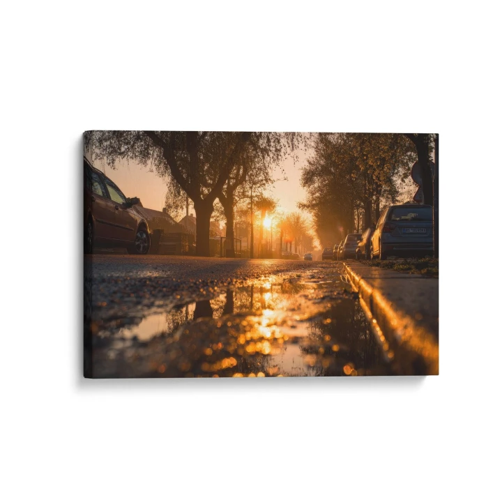 Obraz na płótnie canvas Ulica o zachodzie realistyczny