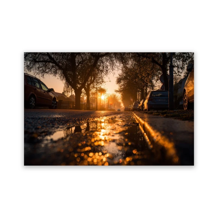 Obraz na płótnie canvas Ulica o zachodzie realistyczny