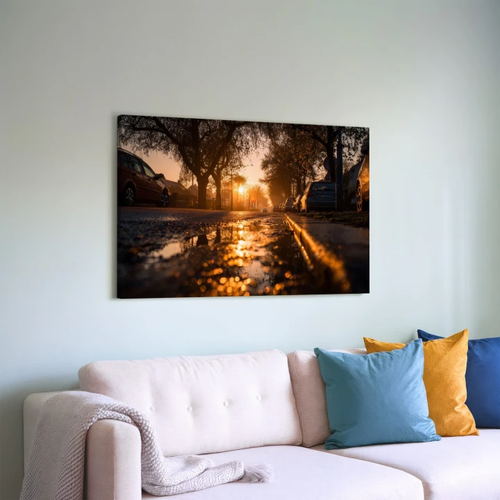 Obraz na płótnie canvas Ulica o zachodzie realistyczny