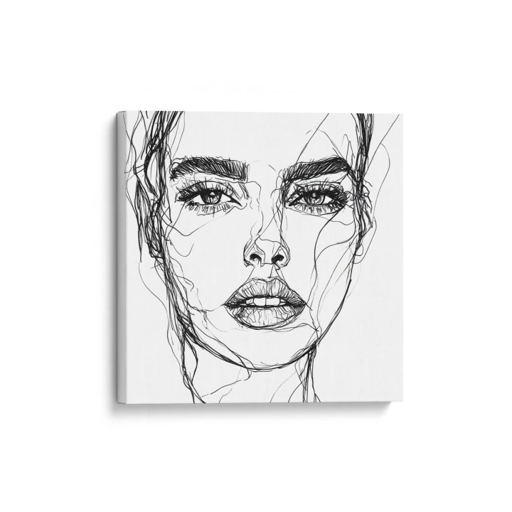 Obraz na płótnie canvas Portret kobiety line-art