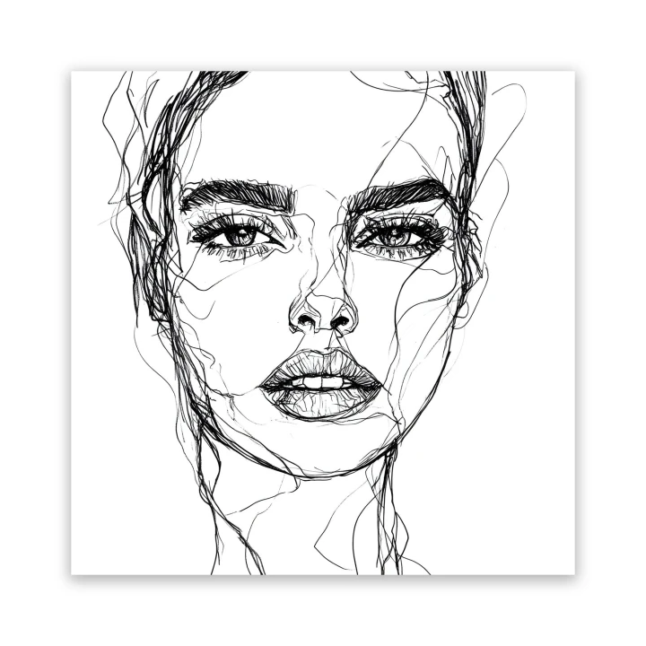 Obraz na płótnie canvas Portret kobiety line-art