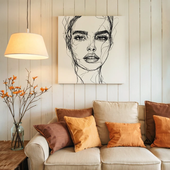Obraz na płótnie canvas Portret kobiety line-art
