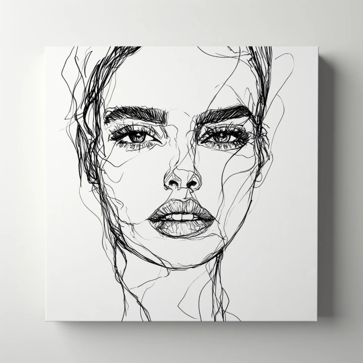 Obraz na płótnie canvas Portret kobiety line-art
