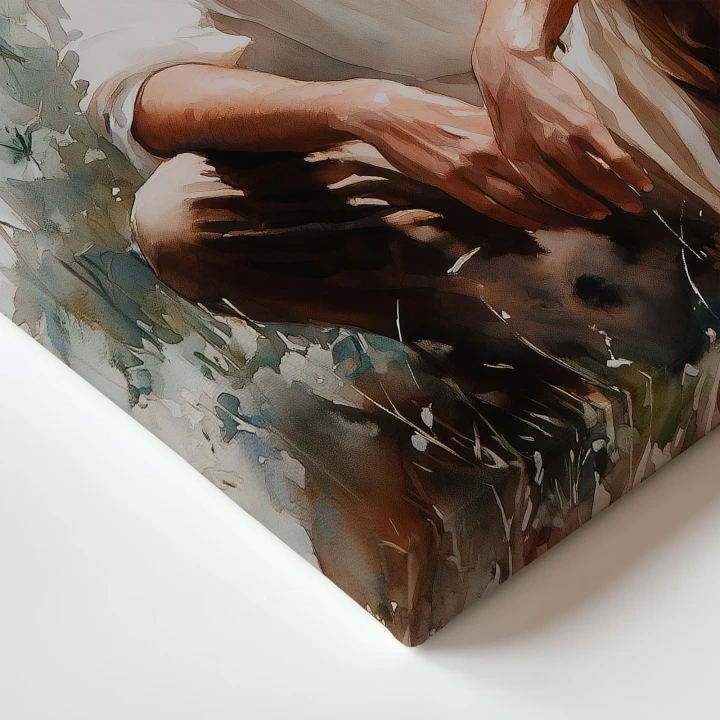 Obraz na płótnie canvas Mężczyzna w modlitwie akwarela