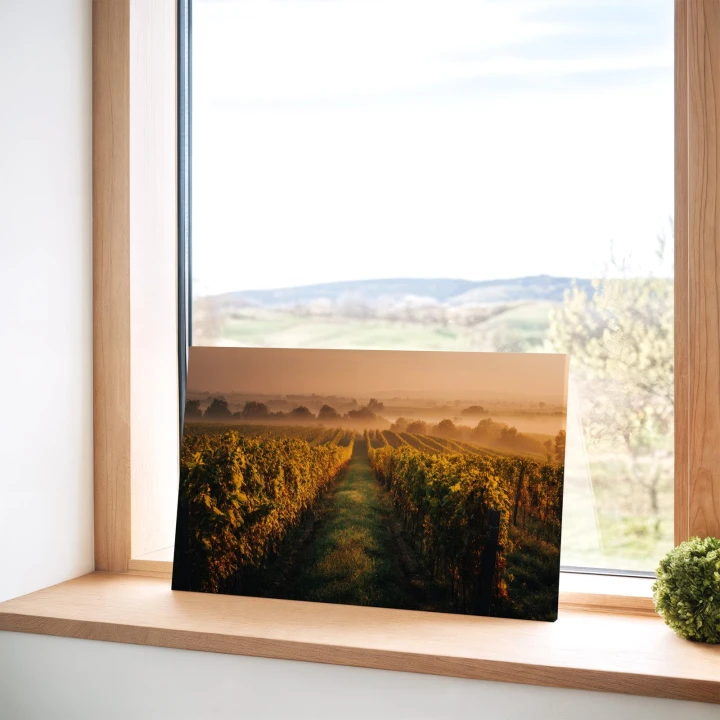Obraz na płótnie canvas Winnica o świcie realistyczny