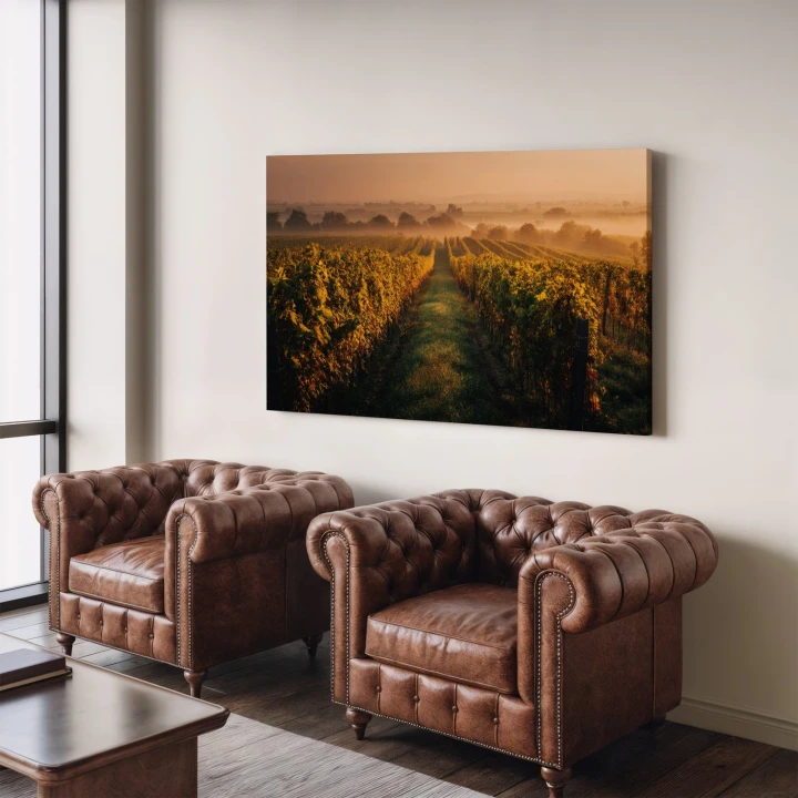 Obraz na płótnie canvas Winnica o świcie realistyczny