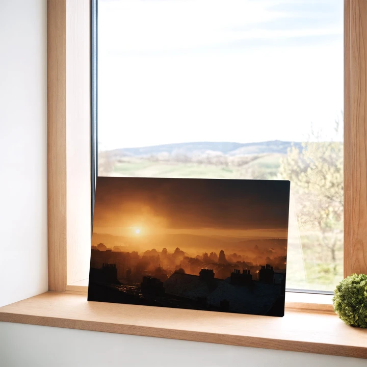 Obraz na płótnie canvas Wschód nad miastem realistyczny