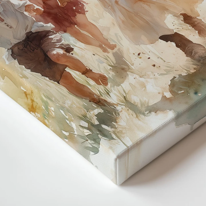 Obraz na płótnie canvas Jezus z dziećmi akwarela