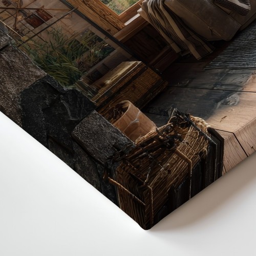 Obraz na płótnie canvas Widok gór z salonu realistyczny