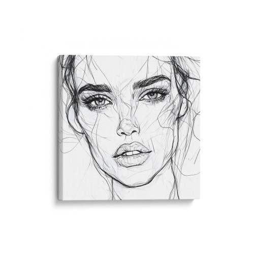 Obraz na płótnie canvas Kobieca twarz line-art