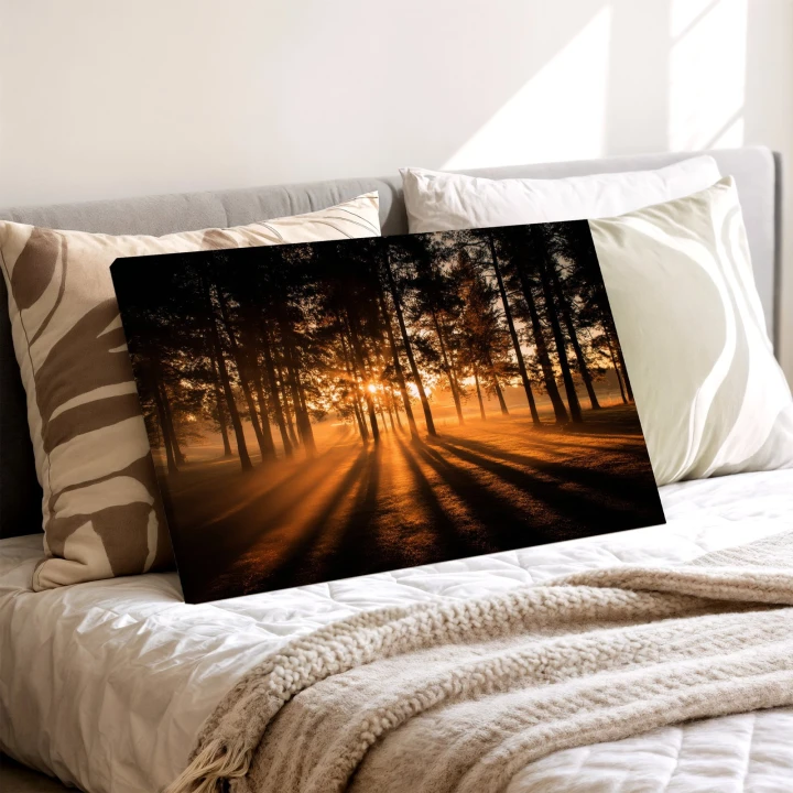 Obraz na płótnie canvas Złota godzina w lesie realistyczny