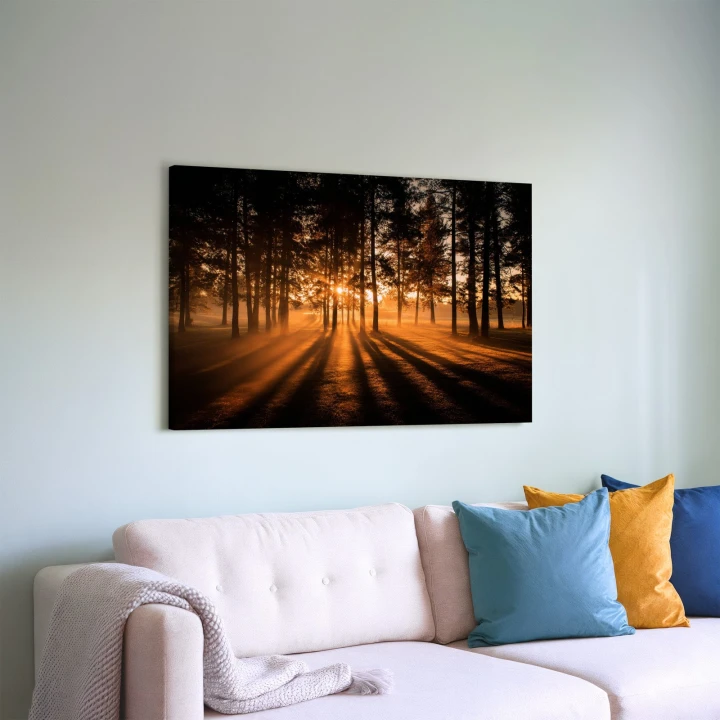 Obraz na płótnie canvas Złota godzina w lesie realistyczny