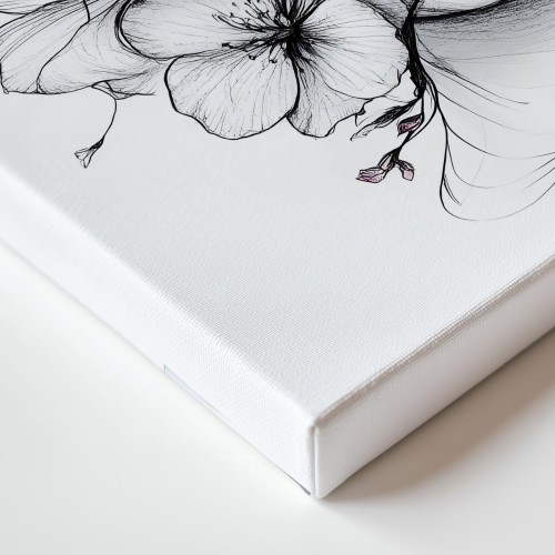 Obraz na płótnie canvas Kobieta z kwiatami line-art
