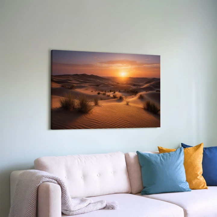 Obraz na płótnie canvas Wydmy o zachodzie realistyczny