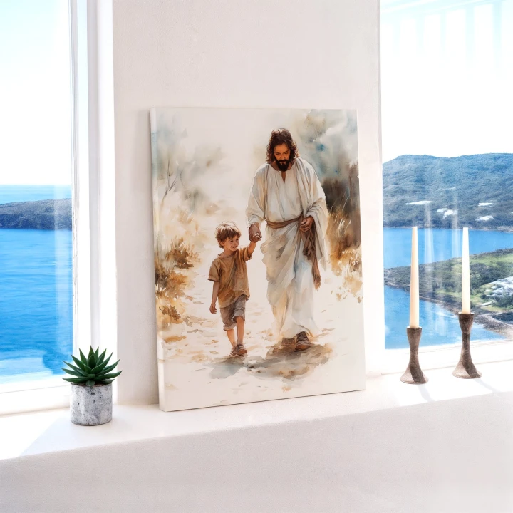 Obraz na płótnie canvas Jezus z dzieckiem akwarela