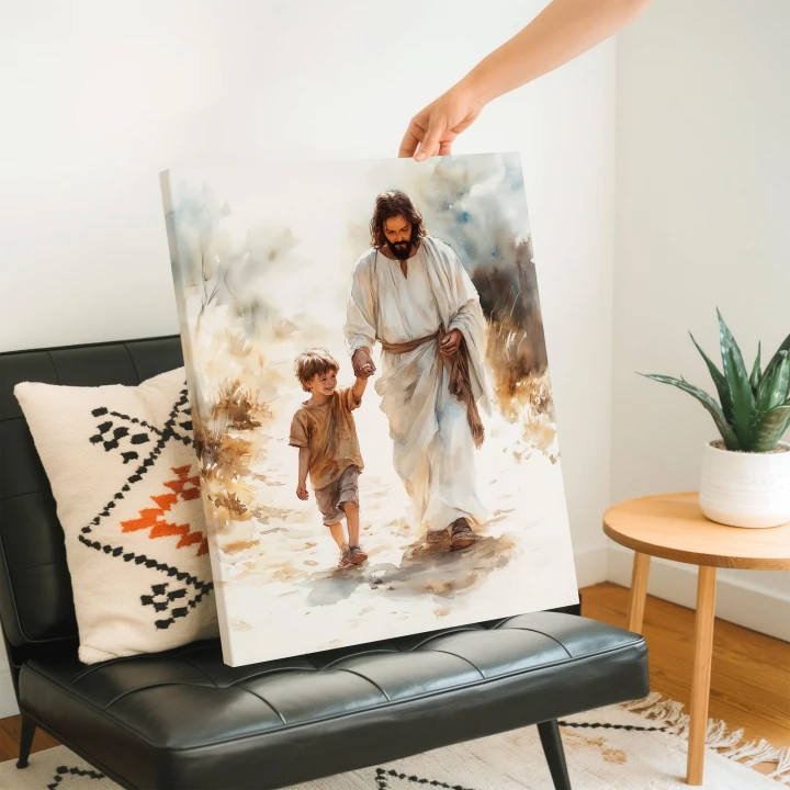Obraz na płótnie canvas Jezus z dzieckiem akwarela
