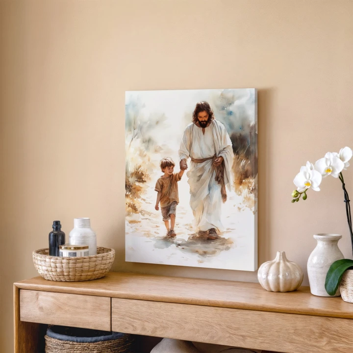 Obraz na płótnie canvas Jezus z dzieckiem akwarela
