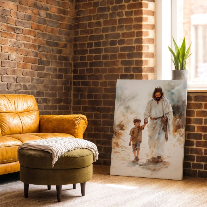 Obraz na płótnie canvas Jezus z dzieckiem akwarela