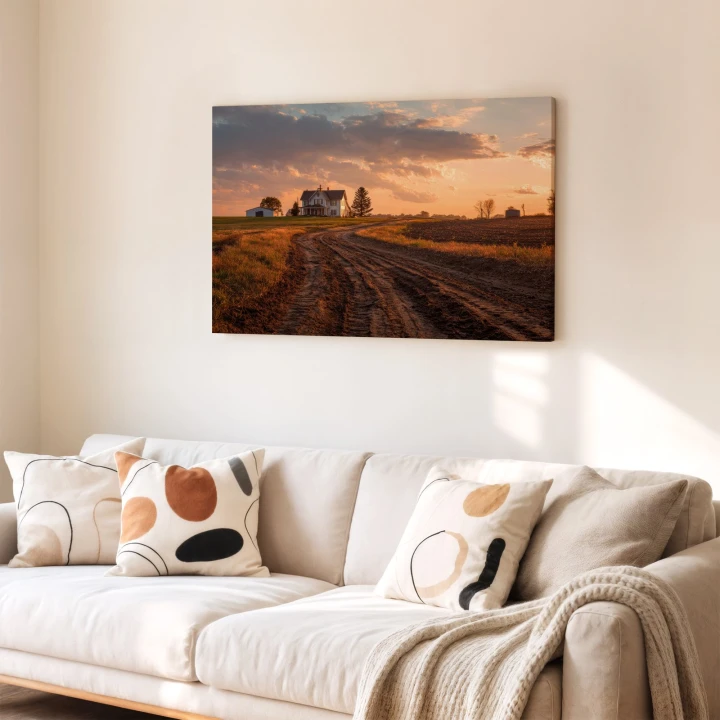 Obraz na płótnie canvas Dom na farmie realistyczny