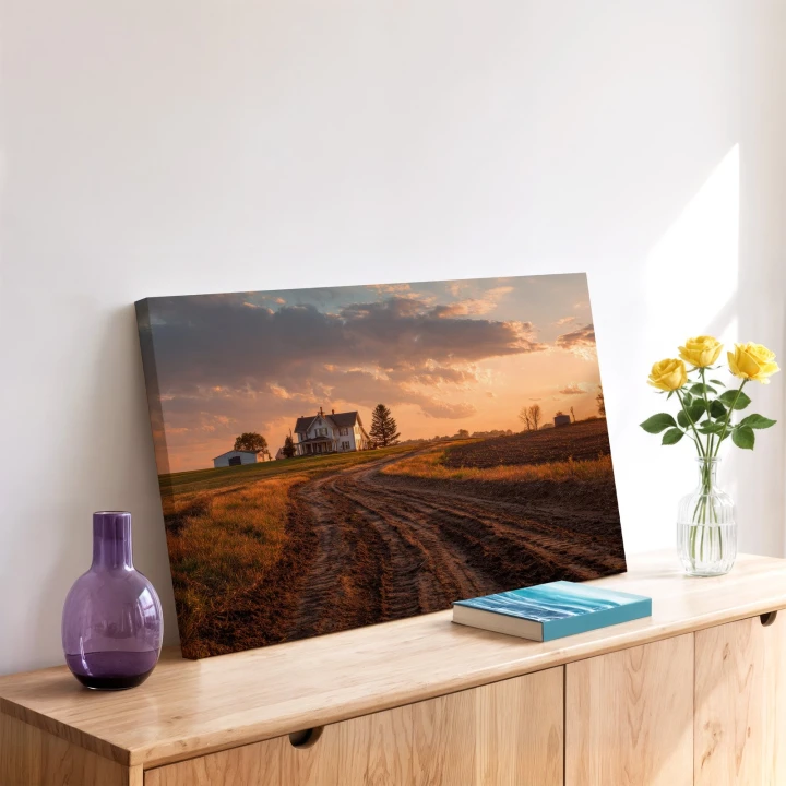 Obraz na płótnie canvas Dom na farmie realistyczny