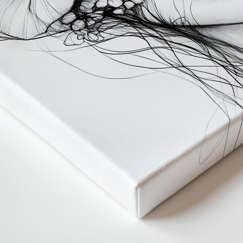 Obraz na płótnie canvas Kobieta z kwiatami line-art
