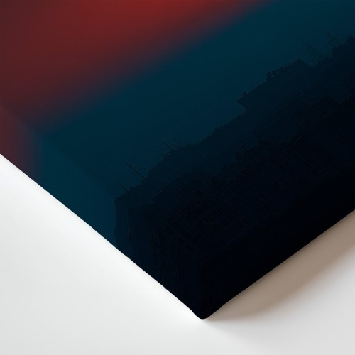 Obraz na płótnie canvas Zachód nad miastem realistyczny