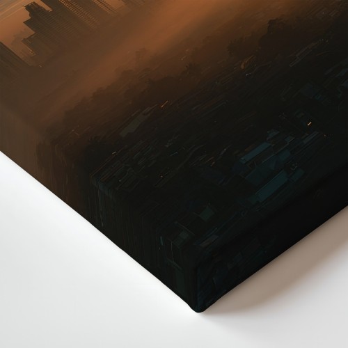 Obraz na płótnie canvas Wschód nad miastem realistyczny