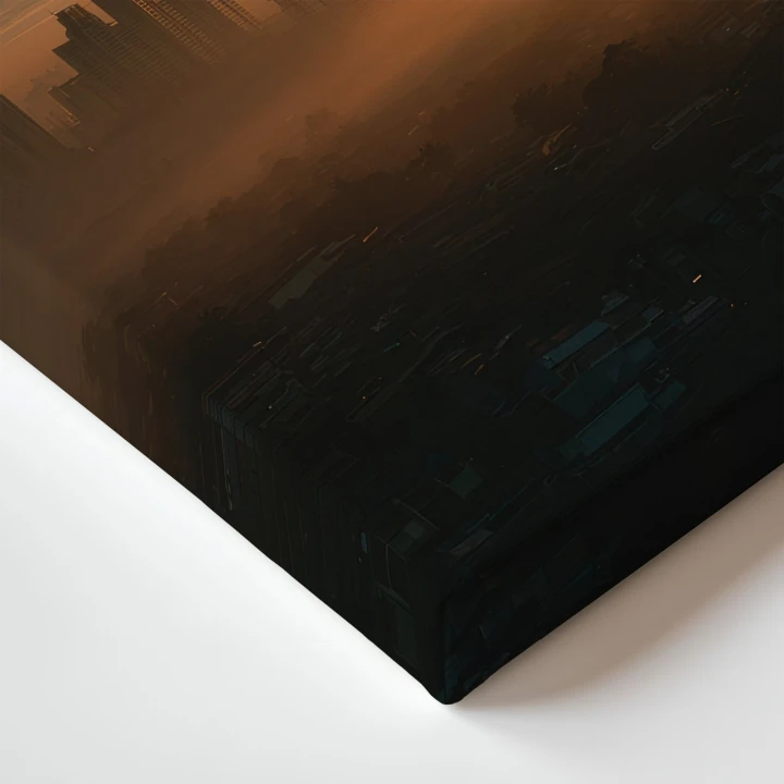 Obraz na płótnie canvas Wschód nad miastem realistyczny