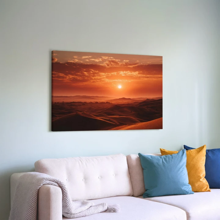 Obraz na płótnie canvas Zachód nad wydmami realistyczny