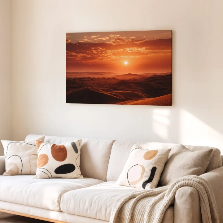 Obraz na płótnie canvas Zachód nad wydmami realistyczny