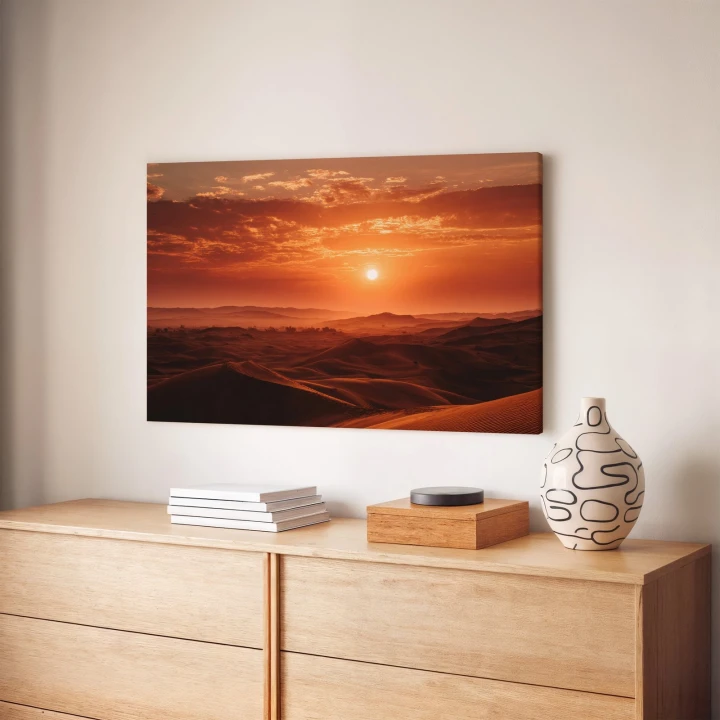 Obraz na płótnie canvas Zachód nad wydmami realistyczny