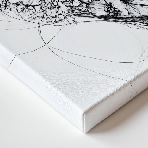 Obraz na płótnie canvas Kobieta z kwiatami line-art