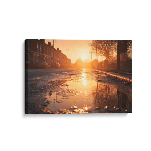 Obraz na płótnie canvas Ulica o zachodzie realistyczny