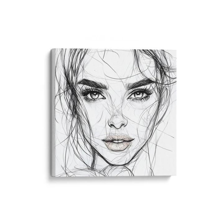 Obraz na płótnie canvas Portret kobiety line-art