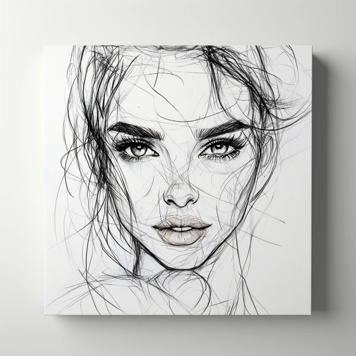 Obraz na płótnie canvas Portret kobiety line-art