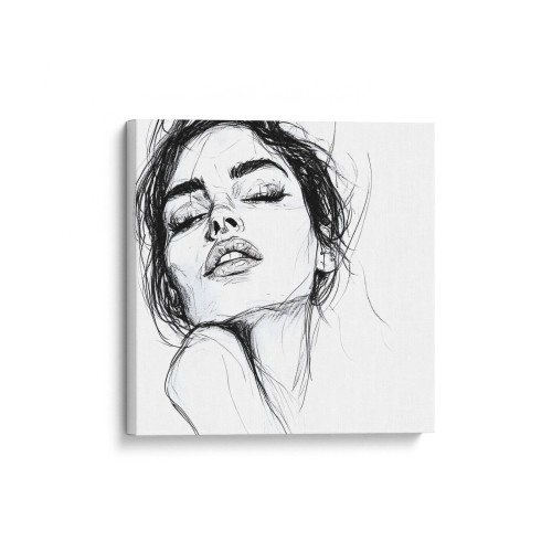 Obraz na płótnie canvas Kobieta w profilu line-art