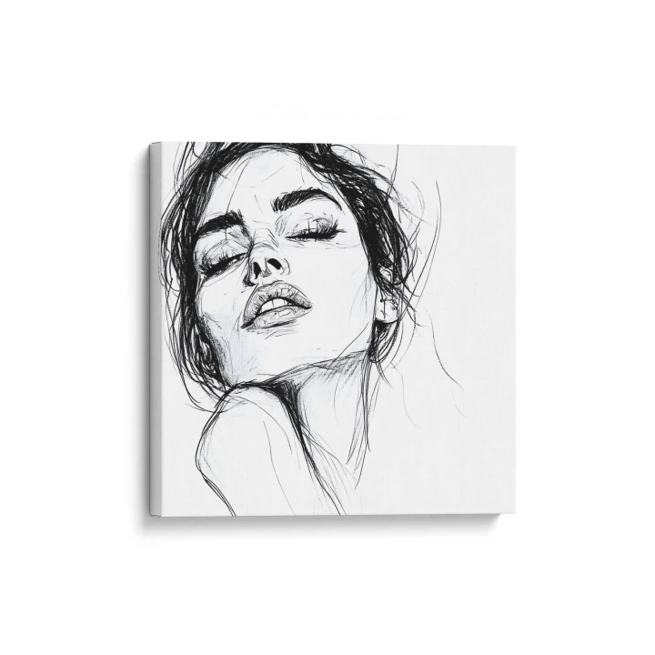 Obraz na płótnie canvas Kobieta w profilu line-art