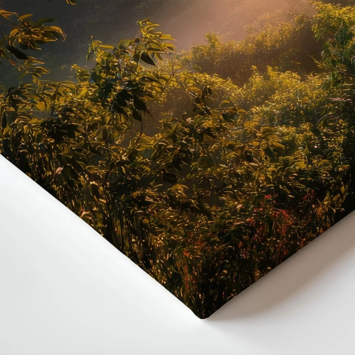 Obraz na płótnie canvas Mglisty las o poranku realistyczny