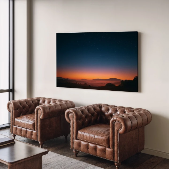 Obraz na płótnie canvas Pagórki o zmierzchu realistyczny