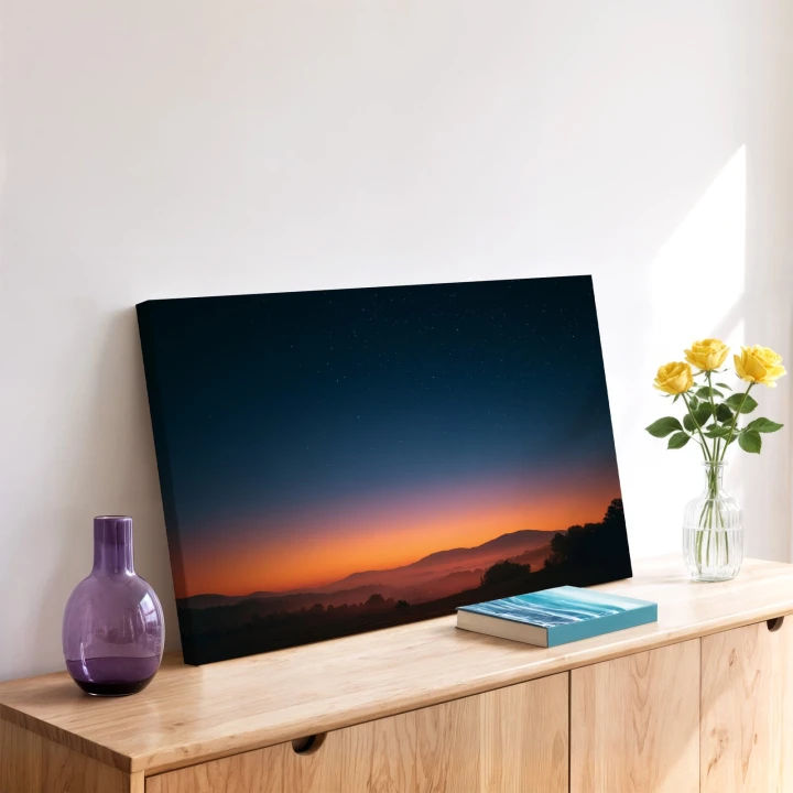 Obraz na płótnie canvas Pagórki o zmierzchu realistyczny