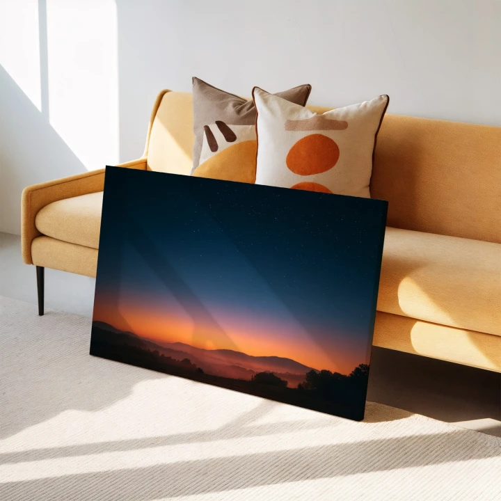 Obraz na płótnie canvas Pagórki o zmierzchu realistyczny