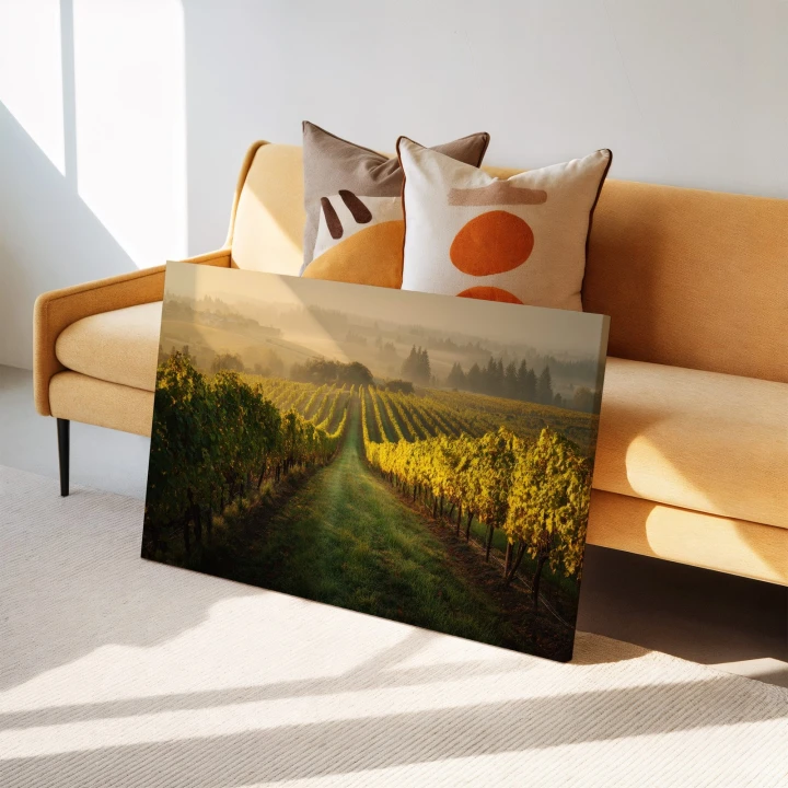 Obraz na płótnie canvas Winnica o świcie realistyczny