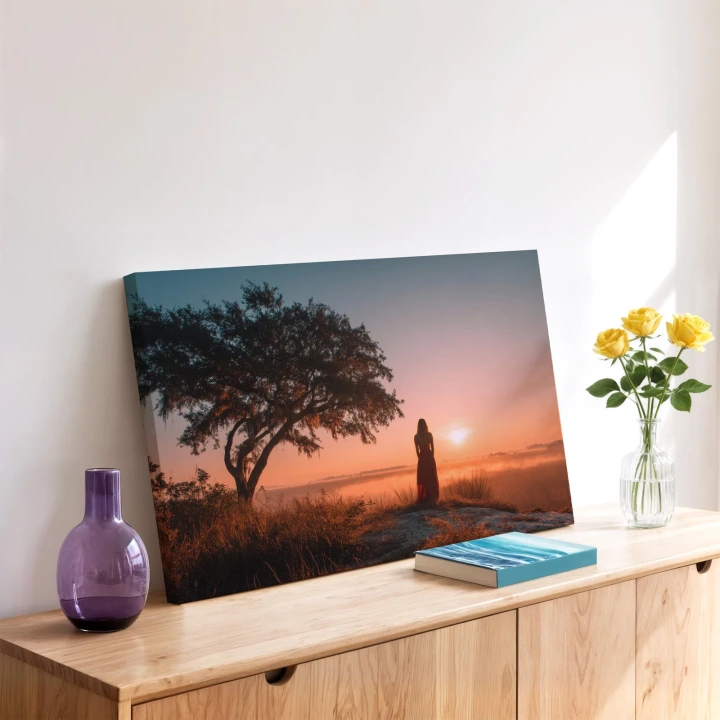 Obraz na płótnie canvas Kobieta o wschodzie realistyczny