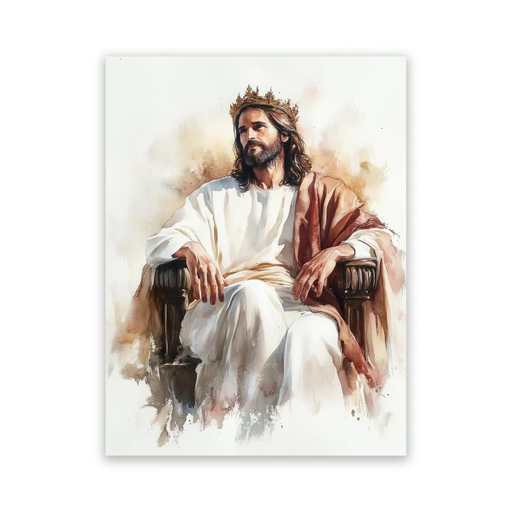 Obraz na płótnie canvas Chrystus Król akwarela