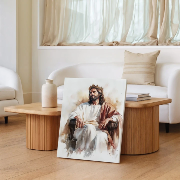 Obraz na płótnie canvas Chrystus Król akwarela