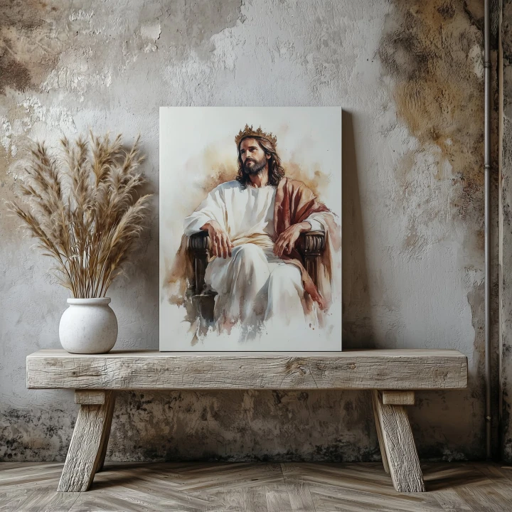 Obraz na płótnie canvas Chrystus Król akwarela