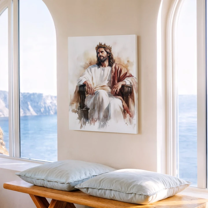 Obraz na płótnie canvas Chrystus Król akwarela